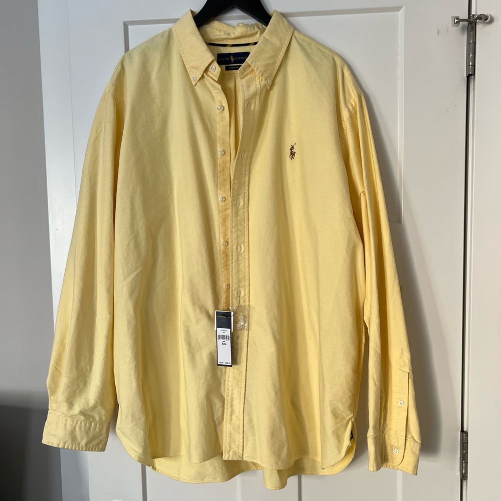 NWT Ralph Lauren Button Down Yellow Classic Fit XXL